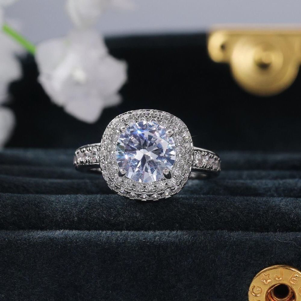 😍Dainty Beautiful Classic Silver Plated Wedding/Engagement Ring for Women, L014 - Picture 5 of 9